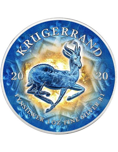 THE LIGHTING ICE Krugerrand 1 Oz Moneda Plata 1 Rand South Africa 2020