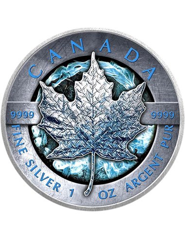 ICE POWER Feuille d'Érable Pièce d'Argent de 1 Oz 5$ Canada 2022