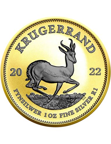 KRUGERRAND Space Gold Edition 1 унция Серебряная монета 1 ранд Южная Африка 2022