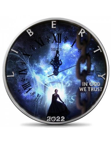 TIME TRAVELLER Walking Liberty 1 Oz Silver Coin 1$ USA 2022