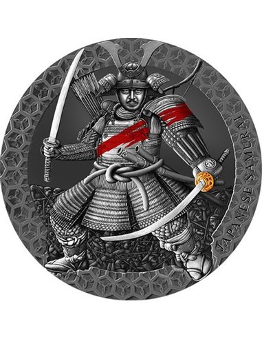 JAPANESE SAMURAI Legendary Warriors Серебряная монета 3 унции 3000 франков Камерун 2022