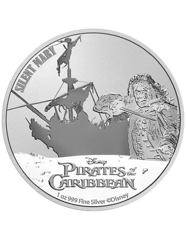 PIRATES OF THE CARRIBEAN Silent Mary 1 Oz Silver Coin 2$ Niue 2022