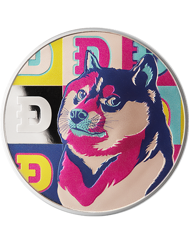 Криптовалюта DOGECOIN Серебряная монета 1 унция 1 Dogecoin United Crypto States 2022
