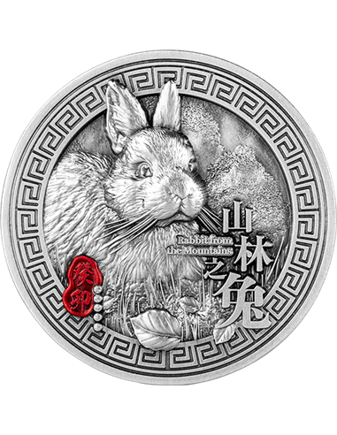 KRÓLIK Z GÓR Chiński cykl sześcioletni 2 uncje srebrna moneta 10000 franków Czad 2023