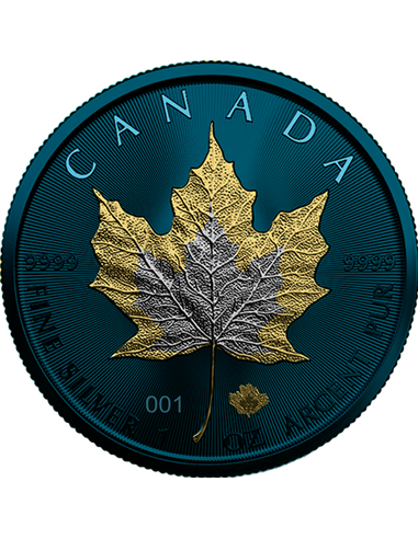SPACE METALS III Кленовый лист 1 унция Серебряная монета 5$ Канада 2022