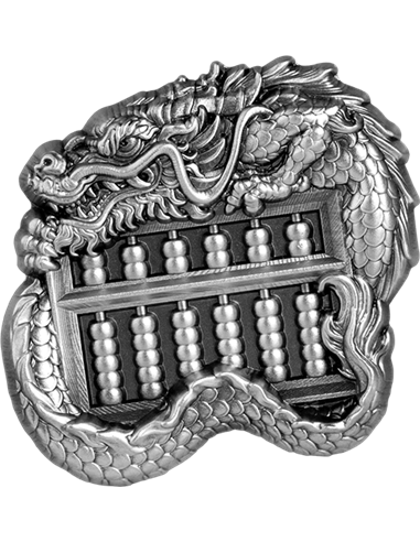 CHINESE DRAGON ABACUS 1 Oz Silver Coin 5000 Francs Chad 2023