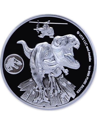 JURASSIC World Dominion Серебряная монета 50c Фиджи 2022