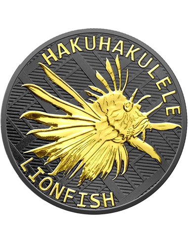 LIONFISH Edición Imperio Negro Oro 1 Oz Moneda Plata 5$ Tokelau 2022