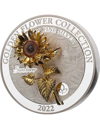 GIRASOLE Collezione Golden Flower Moneta Argento 1 Kg Kilo 25$ Samoa 2022