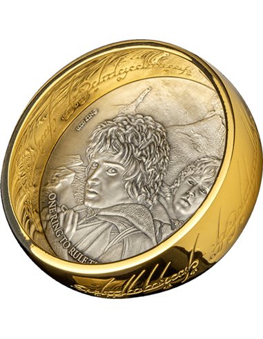 JEDYNY PIERŚCIEŃ DO WSZYSTKICH RZĄDZI 3D 3 Oz Srebrna moneta 5$ Samoa 2023