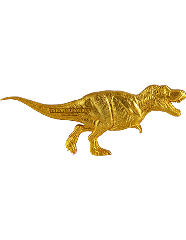 TYRANNOSAURUS DISSECTED T REX Gilded Jurassic 3 Oz Silver Coin 15000 Francs Chad 2022