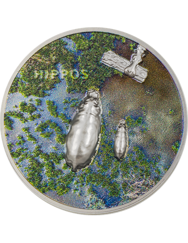 HIPPOS Private Split Views Серебряная монета 1 унция 5 $ Палау 2023