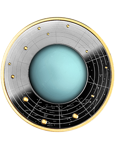 URANUS Planet Solar System Moneta Argento 500 Franchi CFA Camerun 2021