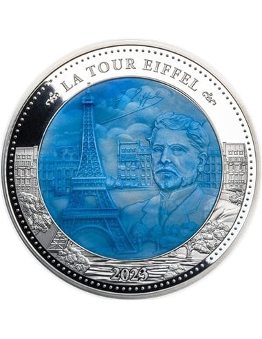 LA TOUR EIFFEL Mother of Pearl 5 Oz Silver Coin 25$ Solomon Islands 2023