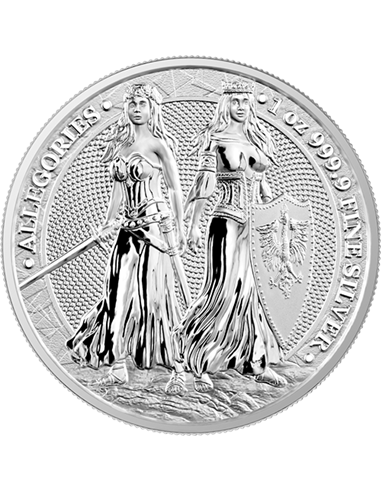 ALLEGORIES POLONIA & GERMANIA 1 Oz Silver Coin 5 Mark Germania 2022
