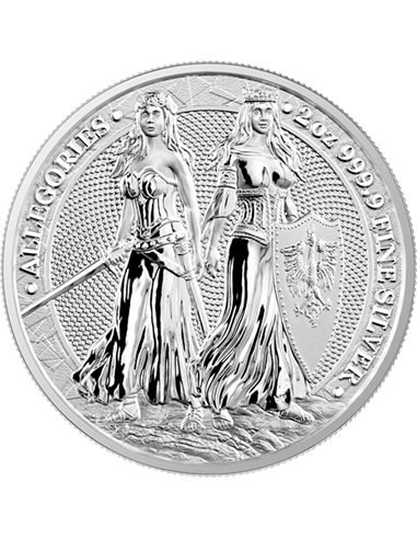 ALEGORIE POLONIA & GERMANIA 2 uncje srebrna moneta 10 marek Germania 2022