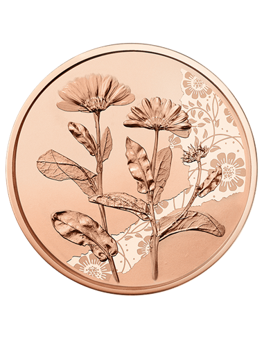 MARIGOLD Language Of Flowers Медная монета 10€ Евро Австрия 2022