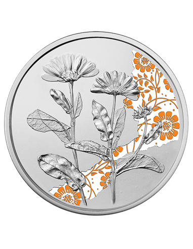 MARIGOLD Language Of Flowers ½ Oz Серебряная монета 10€ Евро Австрия 2022