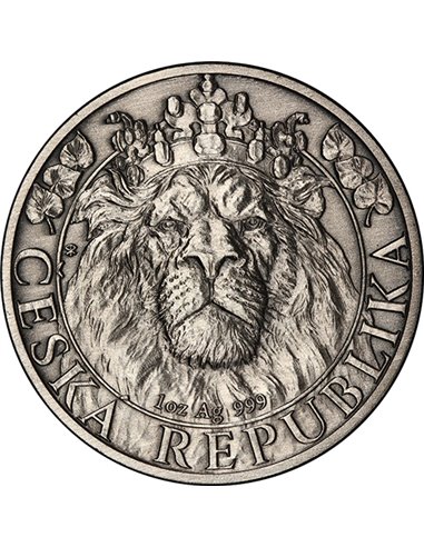 LEW CZESKI Antyczna 1 uncja srebrna moneta 2$ Niue 2022
