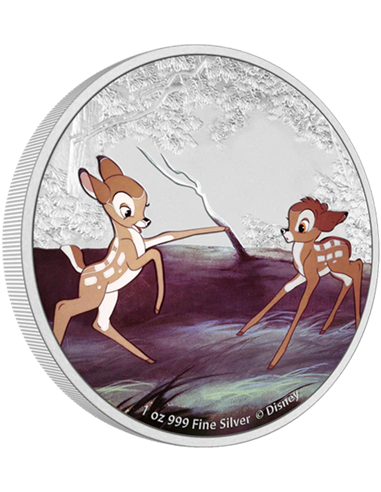 BAMBI AND FALINE Disney 80 Aniversario 1 Oz Moneda Plata 2$ Niue 2022
