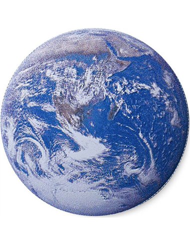 BLUE MARBLE Domed Shape 3 Oz Silver Coin 3$ Fiji 2022