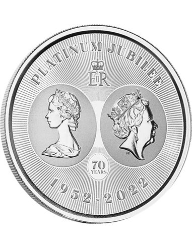 QUEEN ELIZABETH PLATINUM JUBILEE 1 Oz Silver Proof Coin 1$ Îles Caïmans 2022