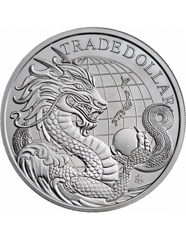 СОВРЕМЕННЫЙ ЯПОНСКИЙ Торговый доллар 1 унция Серебряная монета 1 фунт Святой Елены 2023