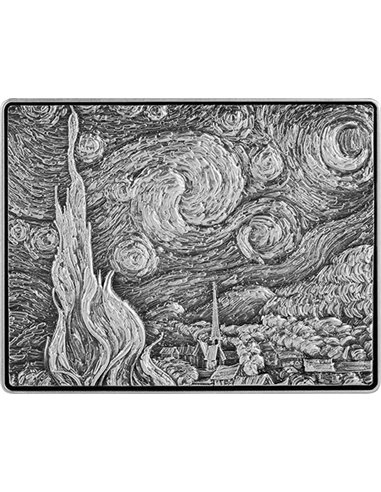 STARRY NIGHT by Vincent Van Gogh 1 Oz Silver Coin 5000 Francs Chad 2023