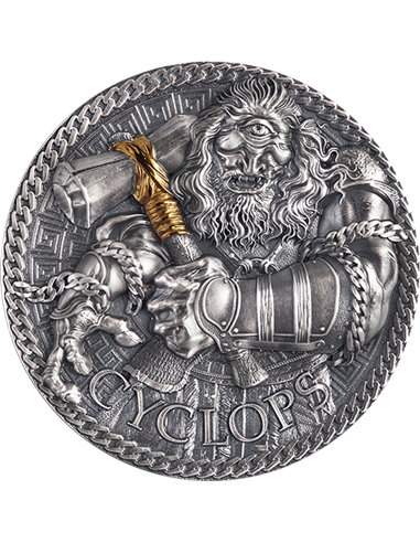 CYCLOPS Wielka mitologia grecka 1 uncja srebrna moneta 1000 franków Kamerun 2022