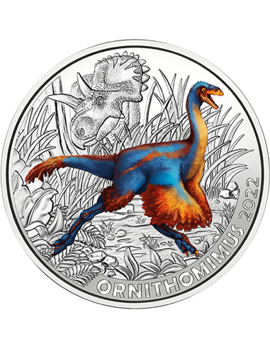 ORNITHOMIMUS VELOX Supersaurus świecąca w ciemności moneta z metalu nieszlachetnego 3€ Euro Austria 2022