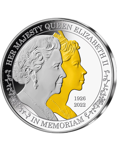 QUEEN ELIZABETH II DOUBLE PORTRAIT 5 Oz Silbermünze 5$ Barbados 2022