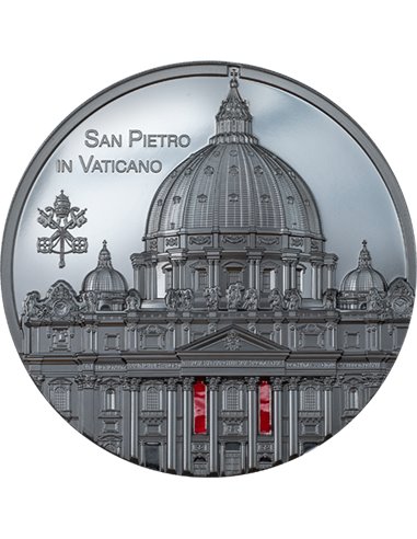 SAN PIETRO IN VATICANO Tiffany Art 5 Oz Silver Coin 25$ Palau 2022