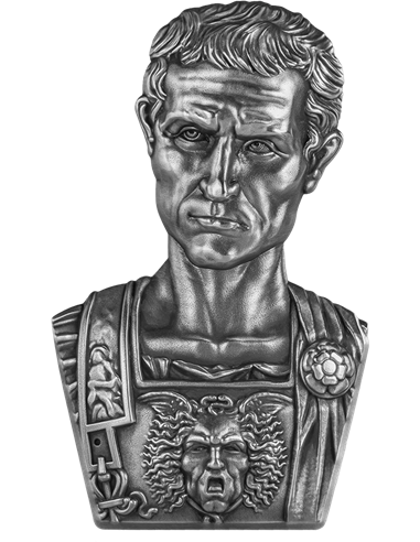 Juliusz Cezar w kształcie 2 uncji srebrna moneta 10000 franków Czad 2023