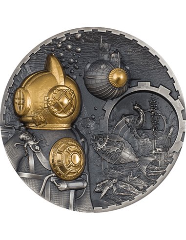 NAUTILUS Steampunk 3 Oz Silver Coin 20$ Cook Islands 2022
