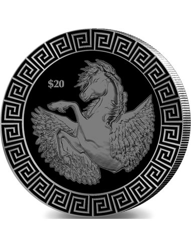 ПЕГАС Жемчужно-черная серебряная монета 2 унции 10$ BVI 2022