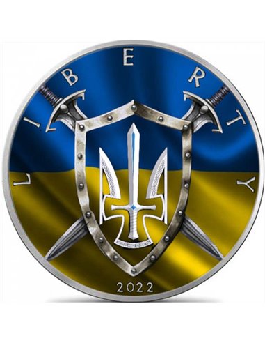 TRIDENT Tryzub Ukraine Liberty 1 Oz Silver Coin 1$ USA 2022