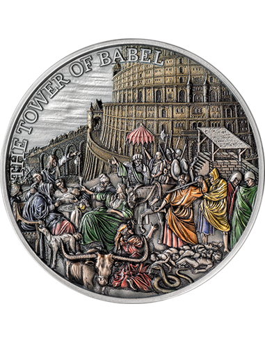 WIEŻA BABEL Podstawowe historie biblijne Srebrna moneta 5 uncji 10 $ Tokelau 2022