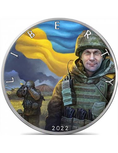 PATRIOTS Ukraine Liberty 1 Oz Silver Coin 1$ USA 2022