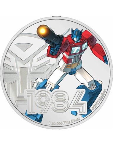 OPTIMUS PRIME Transformers 1 Oz Moneta Argento 2$ Niue 2022