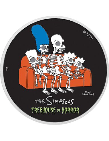 TREEHOUSE OF HORROR Les Simpson 1 Oz Silver Coin 1$ Tuvalu 2022