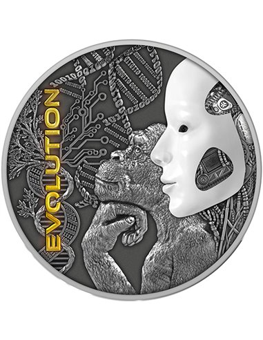 EVOLUTION 3D Insert 2 Oz Moneta Argento 5$ Niue 2022
