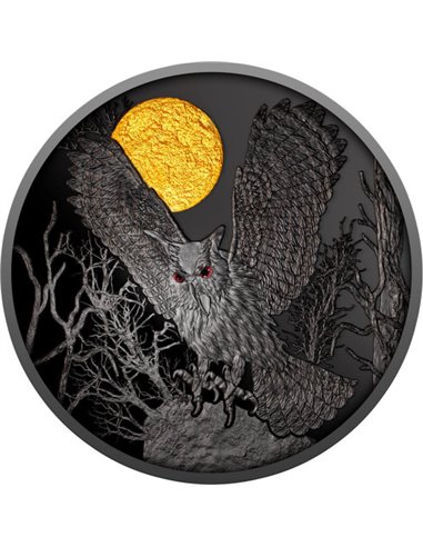 OWL Night Hunters srebrna moneta 500 franków CFA Kamerun 2022