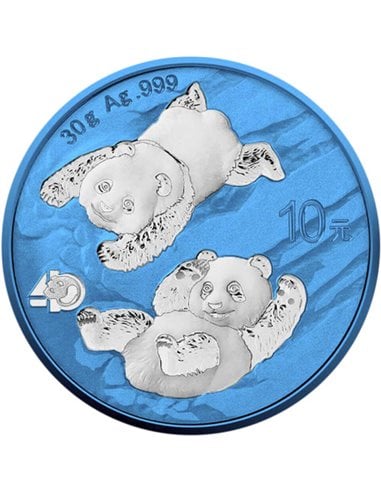 SPACE BLUE China Panda Silver Coin 10 Yuan China 2022