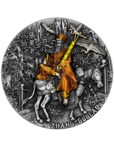 ZHANG GUOLAO The Immortal Eight 2 Oz Moneda Plata 5$ Niue 2022