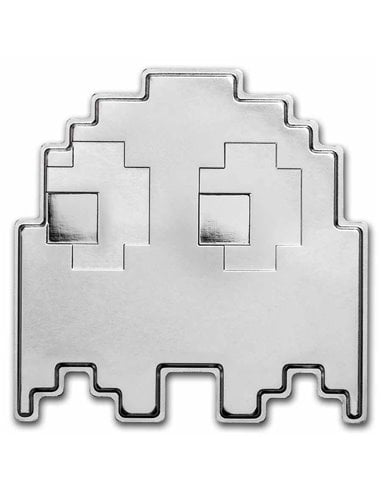 PAC-MAN Ghost Shaped 1 Oz Silver Coin 2$ Niger 2022