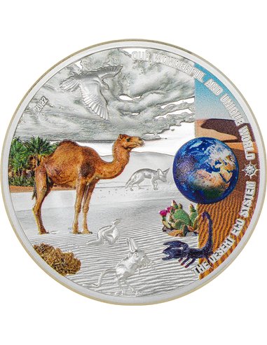 DESERT Our Earth Ecosystems Серебряная монета 2 унции 10$ Палау 2022