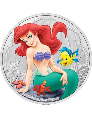 ARIEL Disney Princesa 1 Oz Moneda Plata 2$ Niue 2022