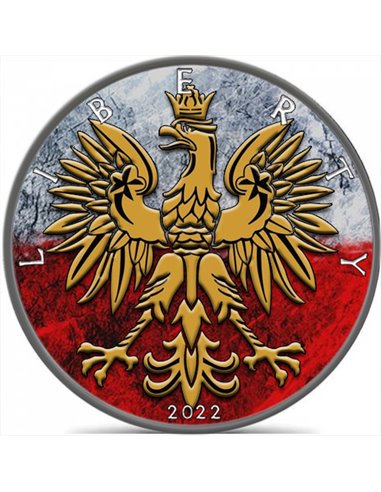 POLISH EAGLE Emblema de Polonia Libertad 1 Oz Moneda Plata 1$ USA 2022