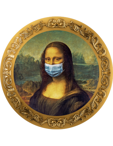 MONA LISA Lockdown Art Leonardo da Vinci 1 Oz Moneda Plata 5000 Francos Chad 2023