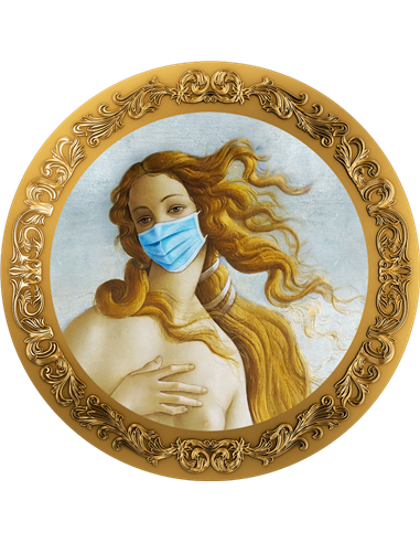 BIRTH OF VENUS Lockdown Art Botticelli 1 Oz Moneda Plata 5000 Francos Chad 2023